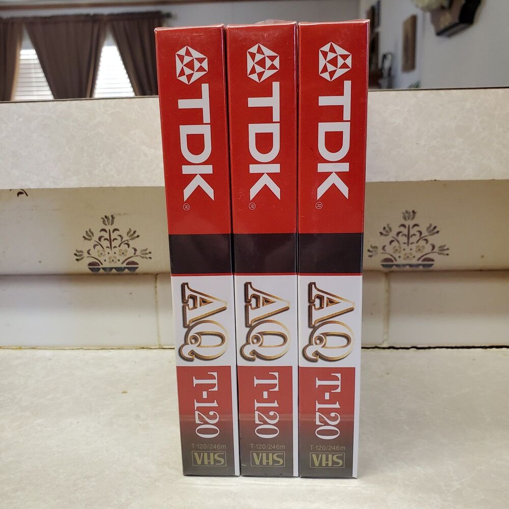 Lot of 3 TDK AQ T-120 6 HOUR BLANK VHS VIDEO Tape Factory sealed